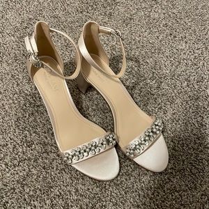 Neil Lane Ivory Satin block heels